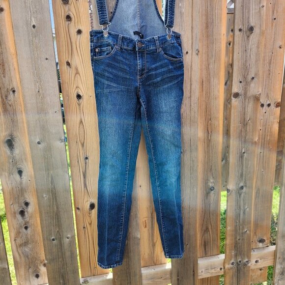 EVERMORE | suspender-style stretch denim jean overalls Women's Size 7 - Picture 4 of 10